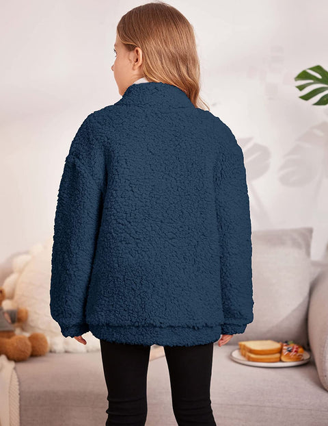 Arshiner Girls Full Zip Fleece Jacket Sherpa Outwear Coat