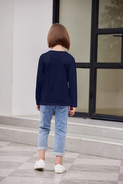 Arshiner Kids 2 Pack Long Sleeve Tees Girls Basic Tees