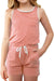 Arshiner Girls Shorts Summer Sets Round Neck Sleeveless Casual T-Shirt + Elastic Waist 2Pcs Outfit