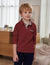 Arshiner Boy's Long Sleeve Plaid Trim Polo Shirt with Pocket for 4-12 Years