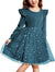Arshiner Toddler Tutu Dresses Little Girls Velvet Tulle Fall Winter Long Sleeve Ruffle Holiday Party Dress 2-6Y