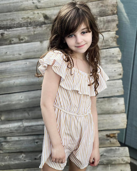 Arshiner Girls Kids Jumpsuit Off Shoulder Ruffle Romper Playsuit Summer Outfits Clothes Set