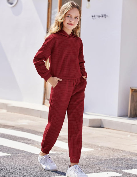Arshiner Girls 2 Piece Hooded Sweatshirt and Sweatpants Sets
