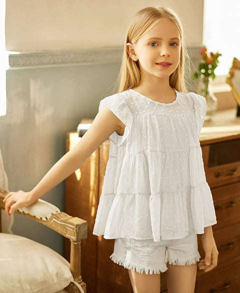 Arshiner Girls' Tunic Tops Summer Casual Blouses