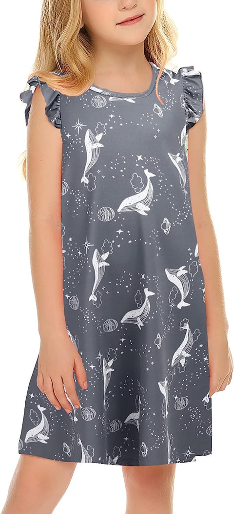 Arshiner Girls Nightgown Nightdress Unicorn Shirt Pajamas Dress for Kids Sleepwear Nighty
