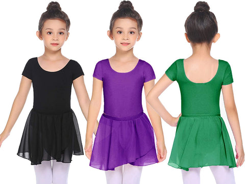 Arshiner Girls Ballet Skirts Dance 3 Pack Chiffon Wrap