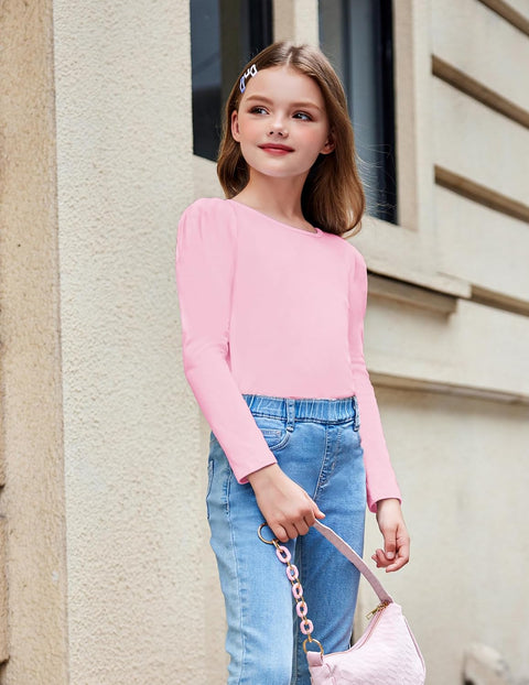 Arshiner Girls Shirts Puff Long Sleeve Shirts Casual Tops