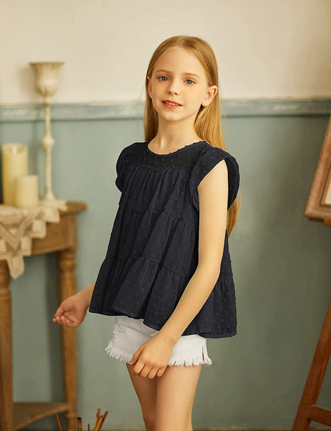 Arshiner Girls' Tunic Tops Summer Casual Blouses