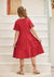 Arshiner Girls Dress Summer Short Sleeve Tiered Ruffle Casual Swing Midi A-Line Dress with Pockets