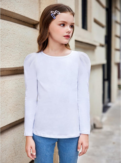 Arshiner Girls Shirts Puff Long Sleeve Shirts Casual Tops