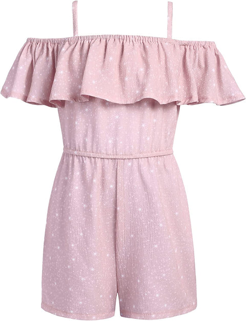 Arshiner Girls Kids Jumpsuit Off Shoulder Ruffle Romper Playsuit Summer Outfits Clothes Set