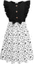 Arshiner Girls Summer Dress Ruffle Trim Button Front Bowknot Casual Swing Sundress with Pockets for 3-11 Years