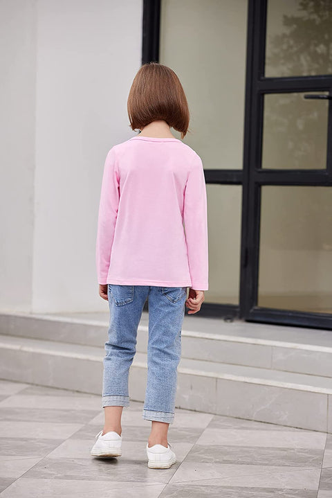 Arshiner Kids 2 Pack Long Sleeve Tees Girls Basic Tees