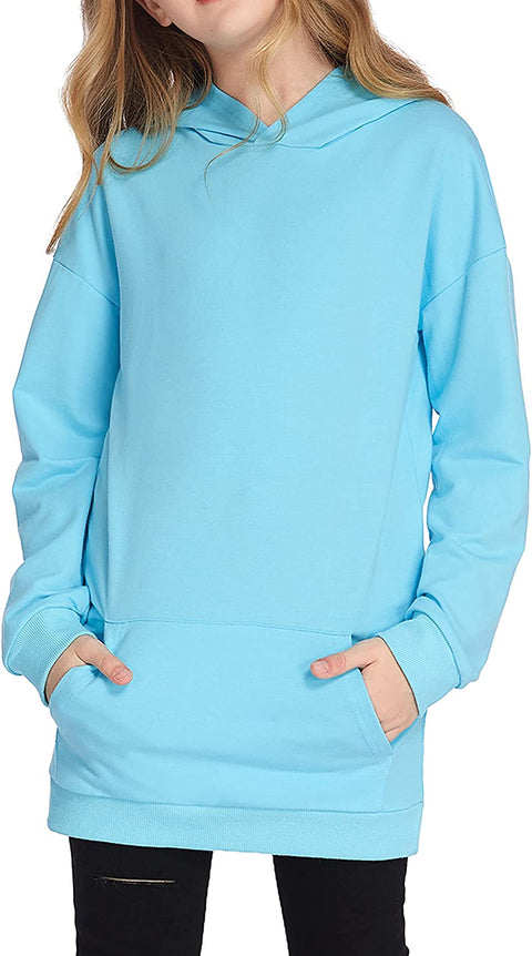 Arshiner Girls Hoodies Kids Long Pullover Hooded Sweatshirt with Kangaroo Pocket