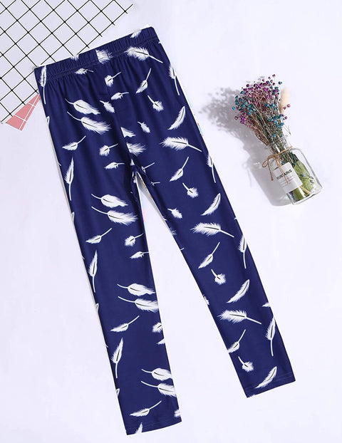 Arshiner Girl's Ankle Length Leggings 3-Pack Flower Stretch Pants