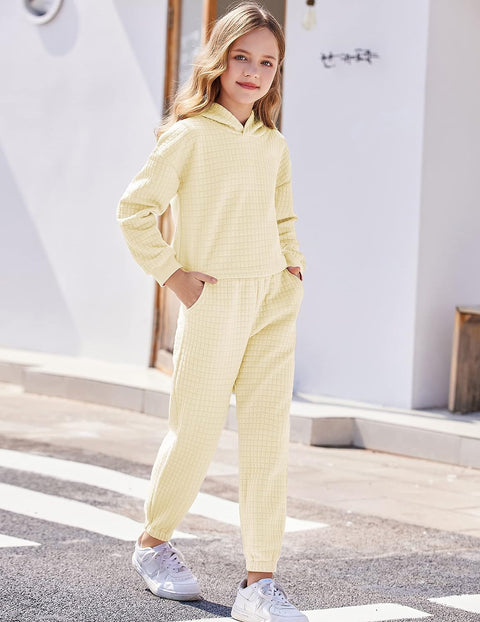 Arshiner Girls 2 Piece Hooded Sweatshirt and Sweatpants Sets