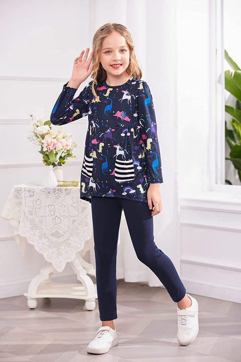 Arshiner Little Girls Unicorn Clothing Sets Long Sleeve Tops Pants