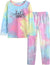 Arshiner Girls Pajamas Tie dye 2 Piece Soft Comfy Pajama Set Cute PJs Long Sleeve Sleepwear with Pockets for Kids