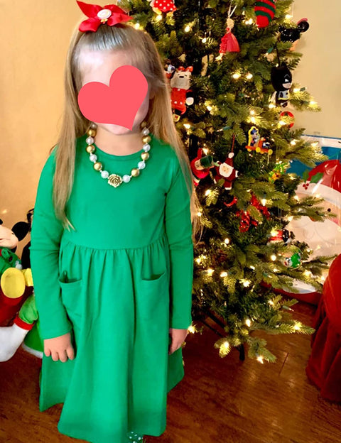 Arshiner Little Girls Dress Long Sleeve Casual Skater Pocket Dress