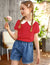 Arshiner Girls Long/Short Sleeve Tops Basic Peter Pan Collar T-Shirts Soft Blouses Tees