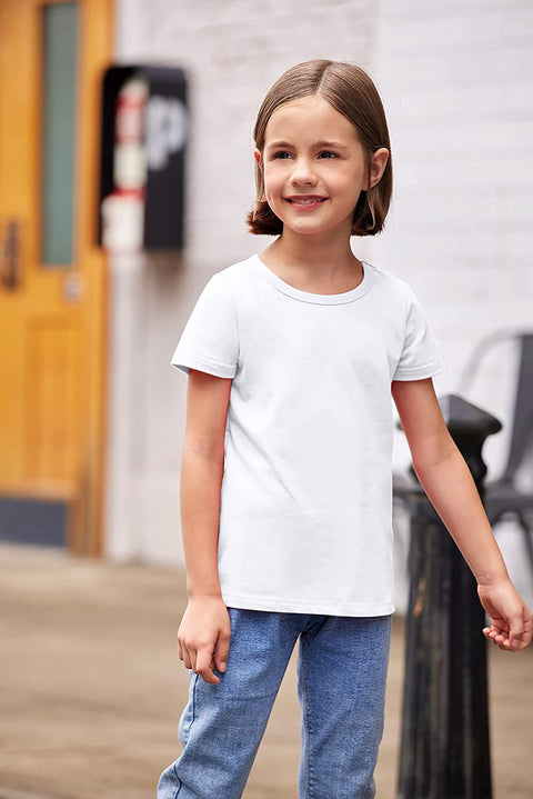 Arshiner Kids 2 Pack Short Sleeve Tees Girls Basic Tees 2pcs Shirt for Tie Dye