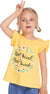 Arshiner Girls Basic Ruffle Sleeve Cute T-Shirt Stretchy Tunic Tank Tops School Blouse