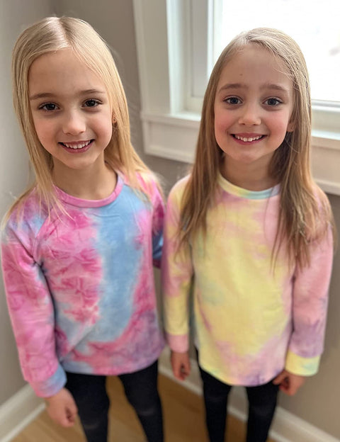 Arshiner Girls Casual Tie Dye Crewneck Long Sleeve Sweaters