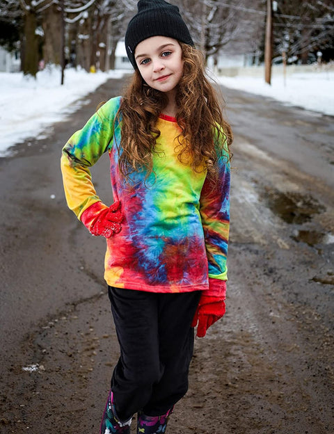 Arshiner Girls Casual Tie Dye Crewneck Long Sleeve Sweaters