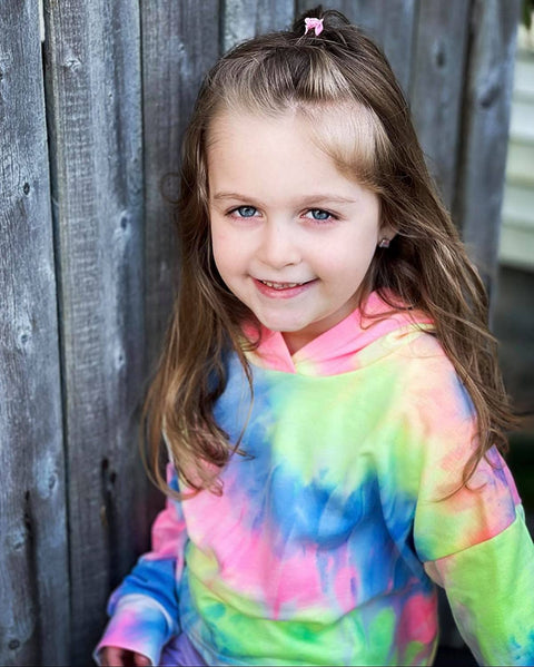 Arshiner Girls Crop Tops Tie-Dye Hoodies Kids Long Sleeve Pullover Sweatshirts