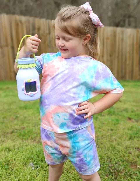 Arshiner Girls Tie Dye Two Piece Outfit Crop Tops and Short Pants