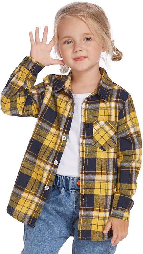Arshiner Toddler Boys Girls Long Sleeve Plaid Shirt