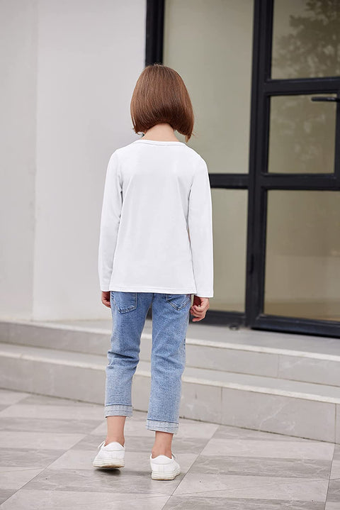 Arshiner Kids 2 Pack Long Sleeve Tees Girls Basic Tees