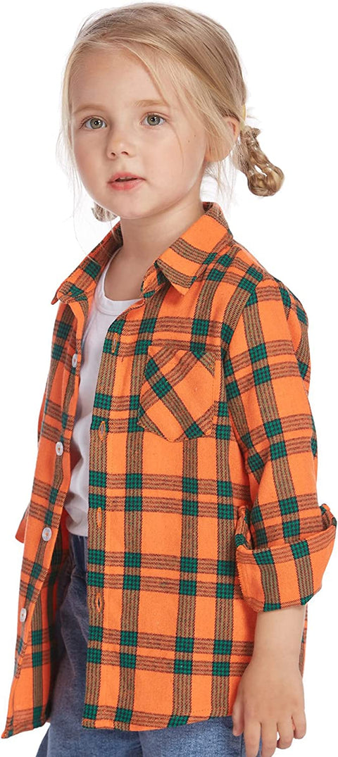 Arshiner Toddler Boys Girls Long Sleeve Plaid Shirt