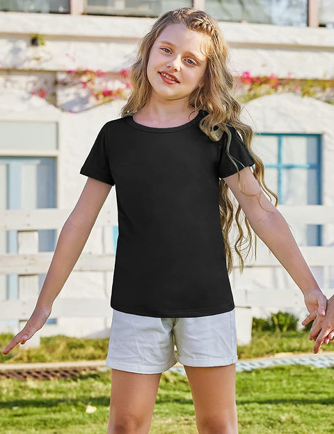 Arshiner Kids 2 Pack Short Sleeve Tees Girls Basic Tees 2pcs Shirt for Tie Dye