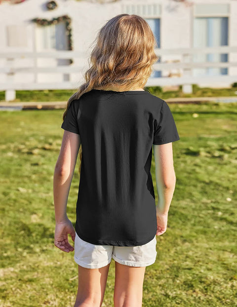 Arshiner Kids 2 Pack Short Sleeve Tees Girls Basic Tees 2pcs Shirt for Tie Dye