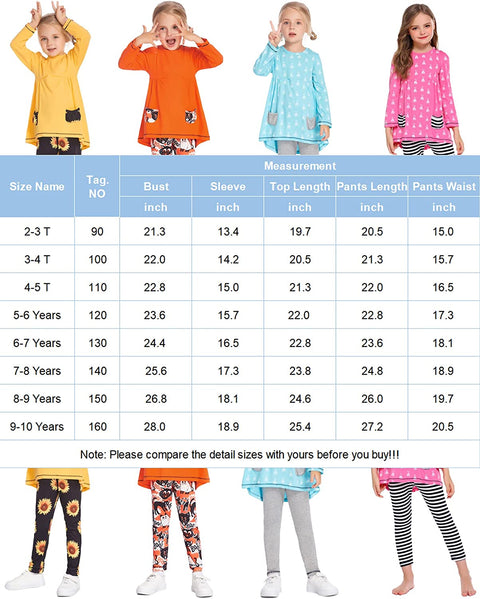 Arshiner Little Girls Clothes Set Cute Bunny Girls Outfits Long Sleeve Tops and Pants Set