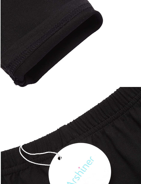 Arshiner Girl's Ankle Length Leggings 3-Pack Flower Stretch Pants