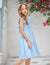 Arshiner Girls Summer Dresses Square Neck Ruffle Sleeve Tie Back A-Line Swing Casual Midi Dress with Pockets