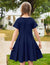 Arshiner Girls Dress Basic Short Sleeve A Line Swing Skater Twirl School Party Dress