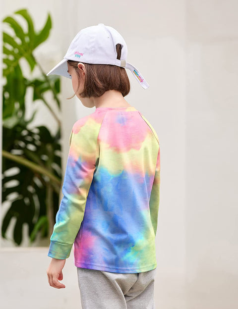 Arshiner Girls Casual Tie Dye Crewneck Long Sleeve Sweaters