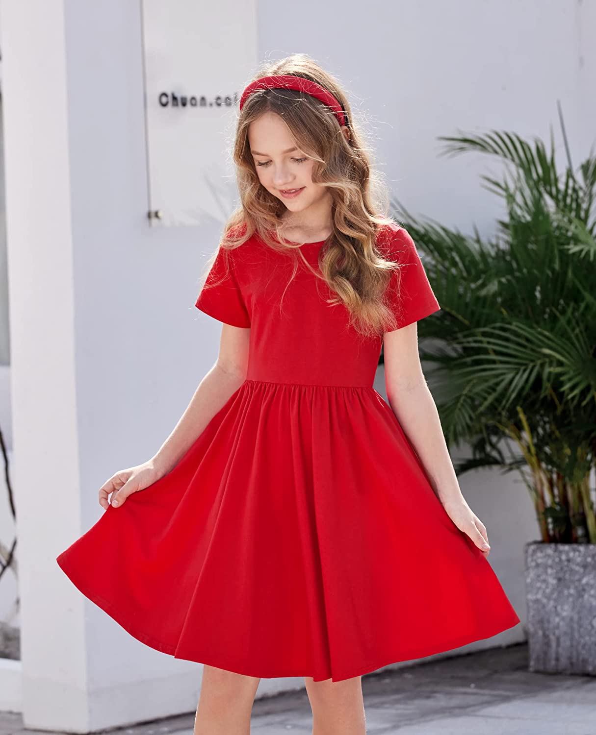 Robe Enfant Arshiner Manches Courtes Rouge - Taille 8-9 Ans, Neuve Avec étiquettes, Style Skater