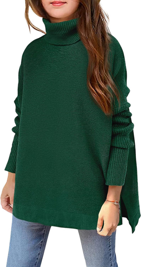 Arshiner Girls Sweaters Turtleneck Kids Tunic Long Sleeve Knit Tops
