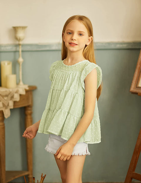 Arshiner Girls' Tunic Tops Summer Casual Blouses