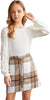 Arshiner Girl's Skirt Sets Casual Fall Outfits Corduroy Skirt and Long Sleeve Rib Knit Shirt Tops Trendy 2 Piece Clothes