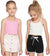 Arshiner Girls Crop Top Cami Racerback Tank Ribbed Knit Crop Tops 2-Pack Camisole