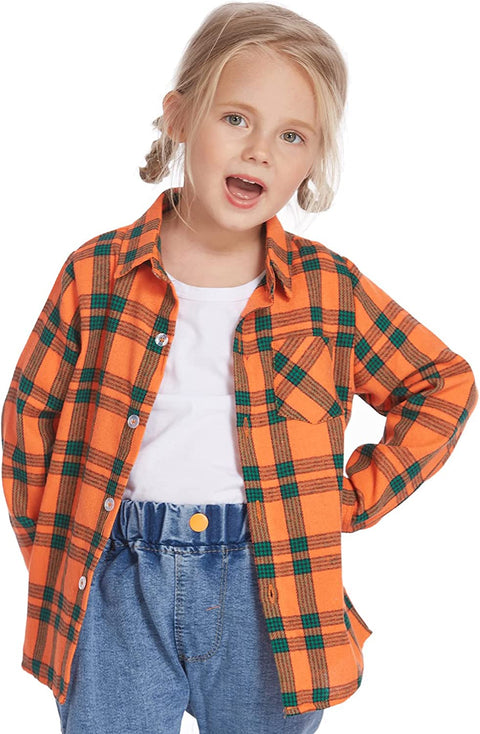 Arshiner Toddler Boys Girls Long Sleeve Plaid Shirt