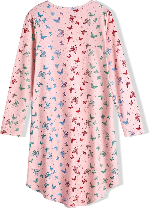 Arshiner Girls Nightgowns Long Sleeve Print Pajamas Nightdress