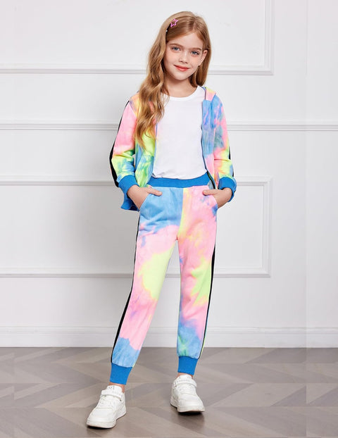 Arshiner Girls Jogger Set 2 Piece Outfits Zip Up Hoodie Sweatsuits