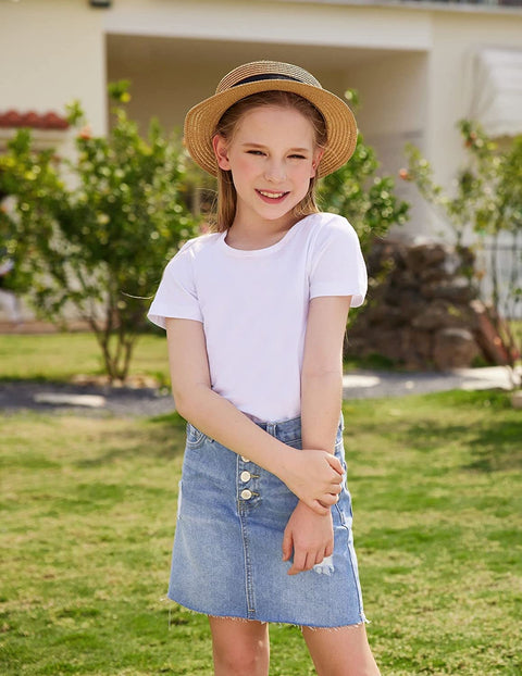 Arshiner Kids 2 Pack Short Sleeve Tees Girls Basic Tees 2pcs Shirt for Tie Dye