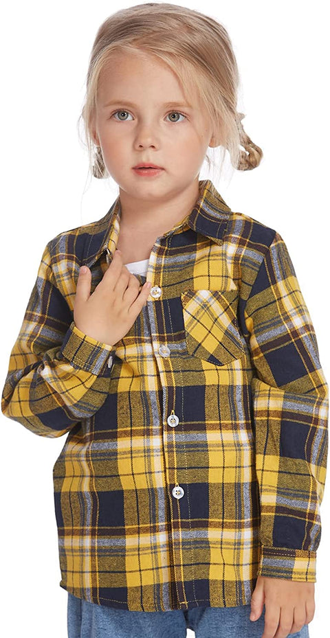 Arshiner Toddler Boys Girls Long Sleeve Plaid Shirt